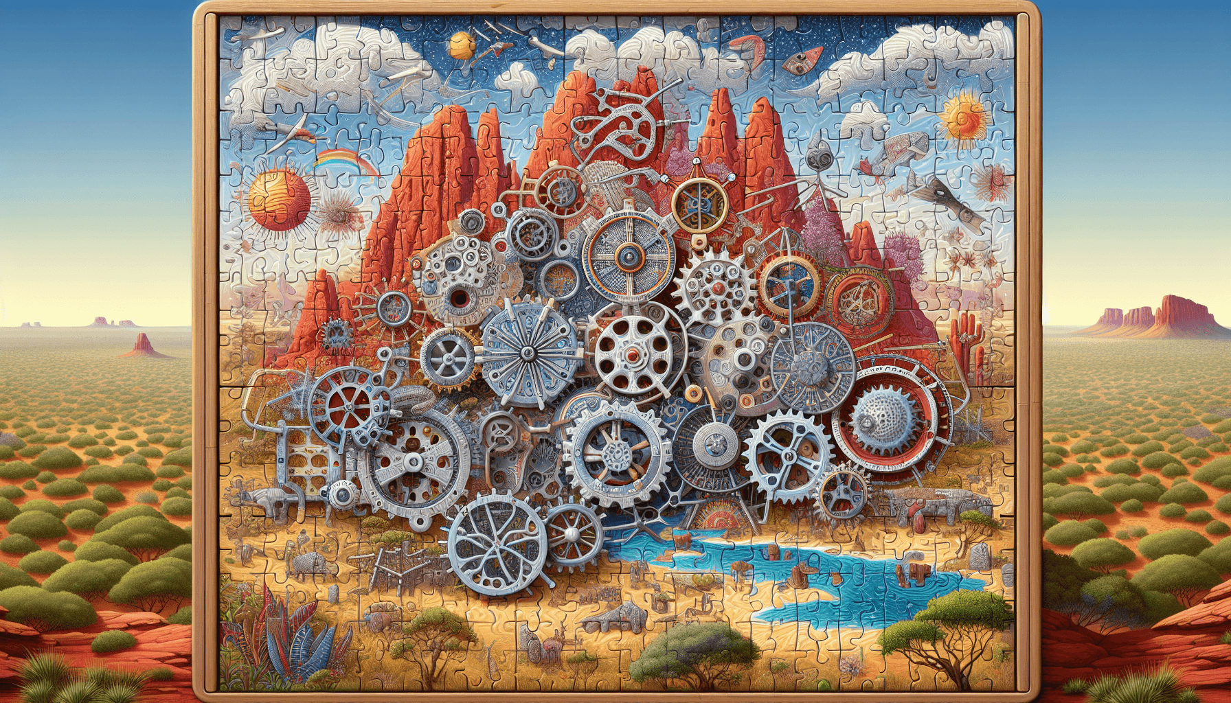 Intricate puzzle scene